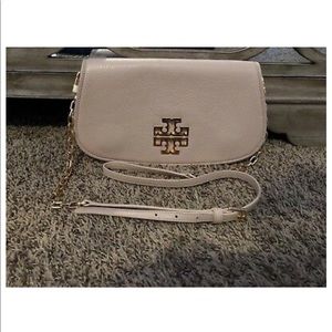 Tory Burch Britten convertible clutch nude